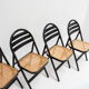 4 vintage wood folding chairs with cane seating