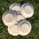 6 flat plates seen from oriental pink Shabby