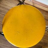 Chaise yamakado, chrome et skaï jaune
