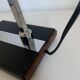 Large vintage 1960s eyeball design black and wood desk lamp - 50 cm