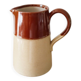 Beige earthenware pitcher, 19th century English pitcher, Lovatt Langley