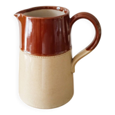 Beige earthenware pitcher, 19th century English pitcher, Lovatt Langley