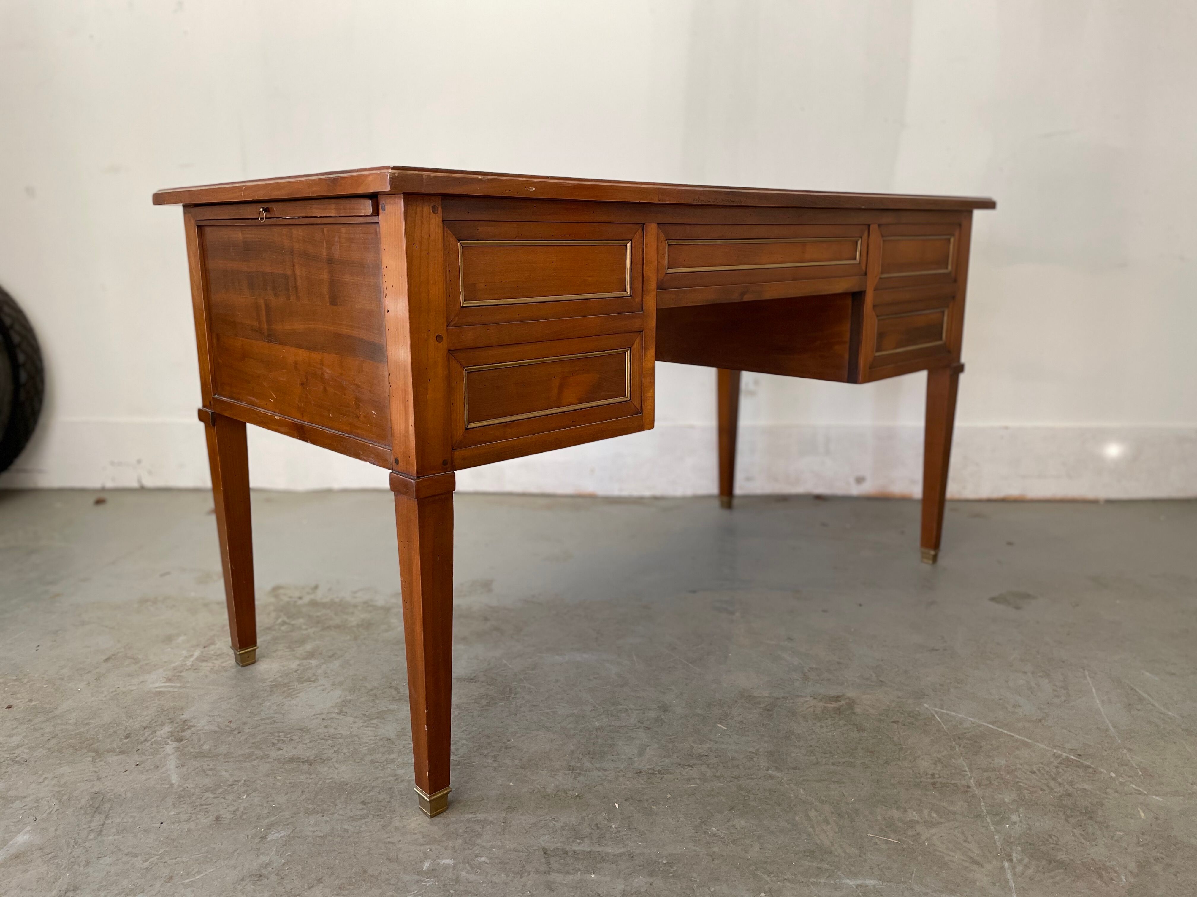 Empire-style flat desk 5 drawers