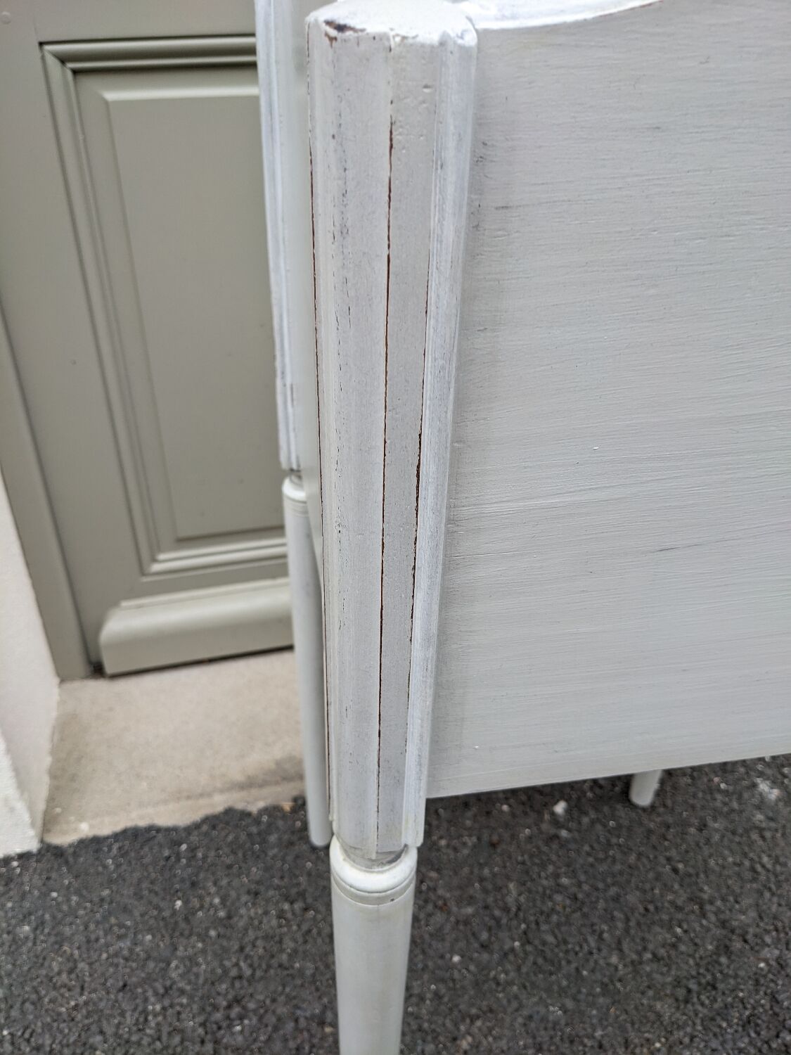 Painted and patinated bedside table