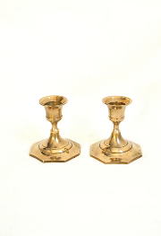 Pair of brass candle holders