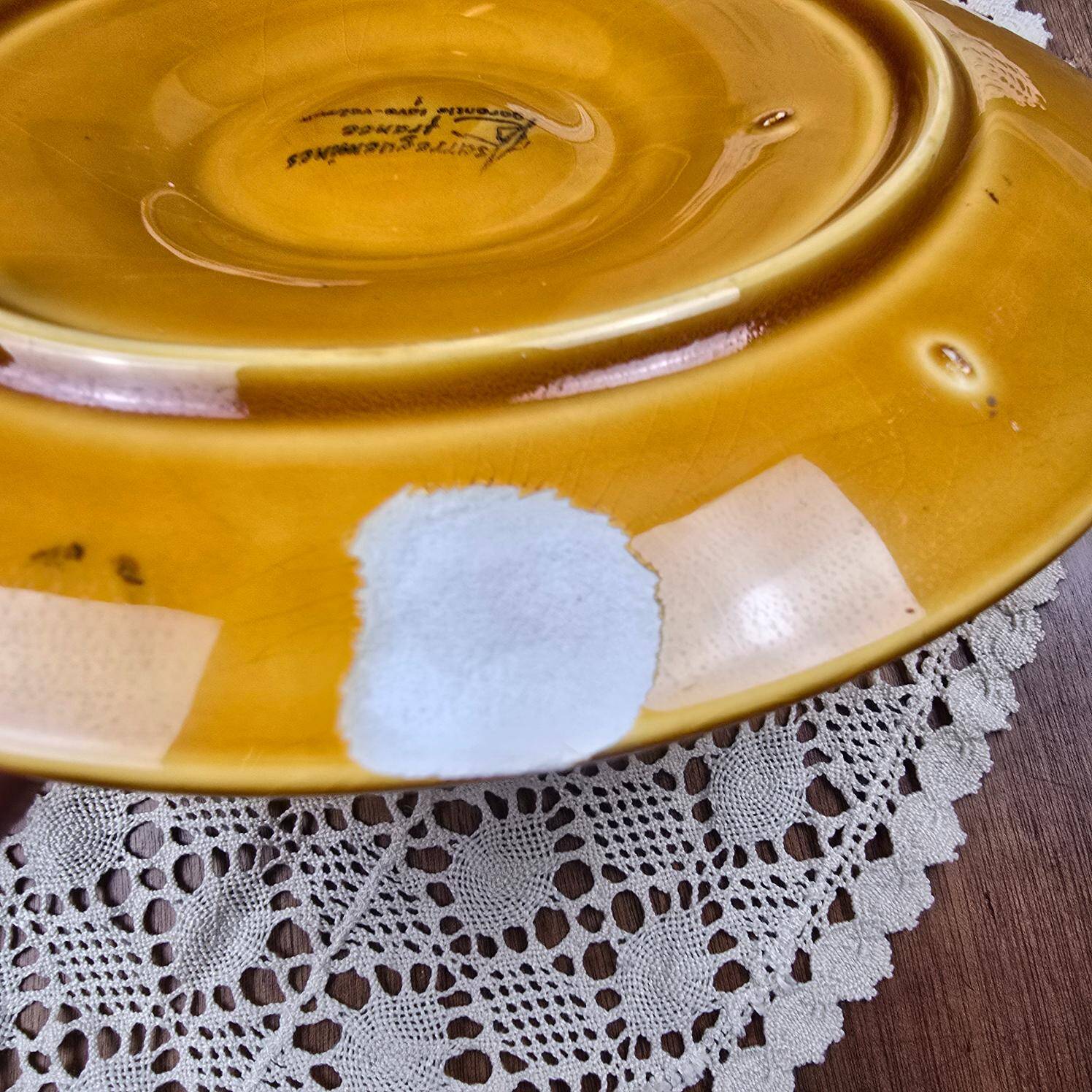 Set of 6 oyster plates – Sarreguemines – brown decor