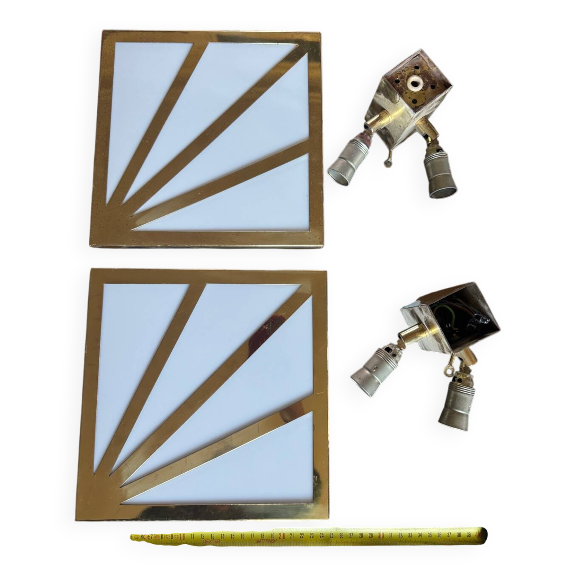 Art Deco wall sconces – gilded brass