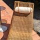 Deck chair sunbed in rattan and bamboo 1960