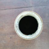 Green/pink speckled ceramic vase