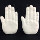 Pair of vintage handends in white ceramic to be used to comfort. Year 80