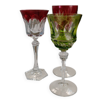 Verres: 1 Saint Louis, 1 Baccarat and 1 Bohème.