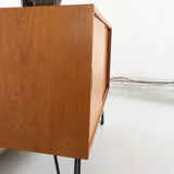 Vintage sideboard, metal feet, 121cm