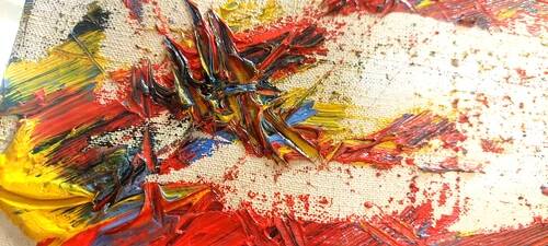 Oil Painting on Canvas Abstract Material 1970s