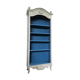 Old bookcase gray & blue wood mouldings