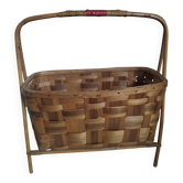 Vintage magazine rack in rattan/wood