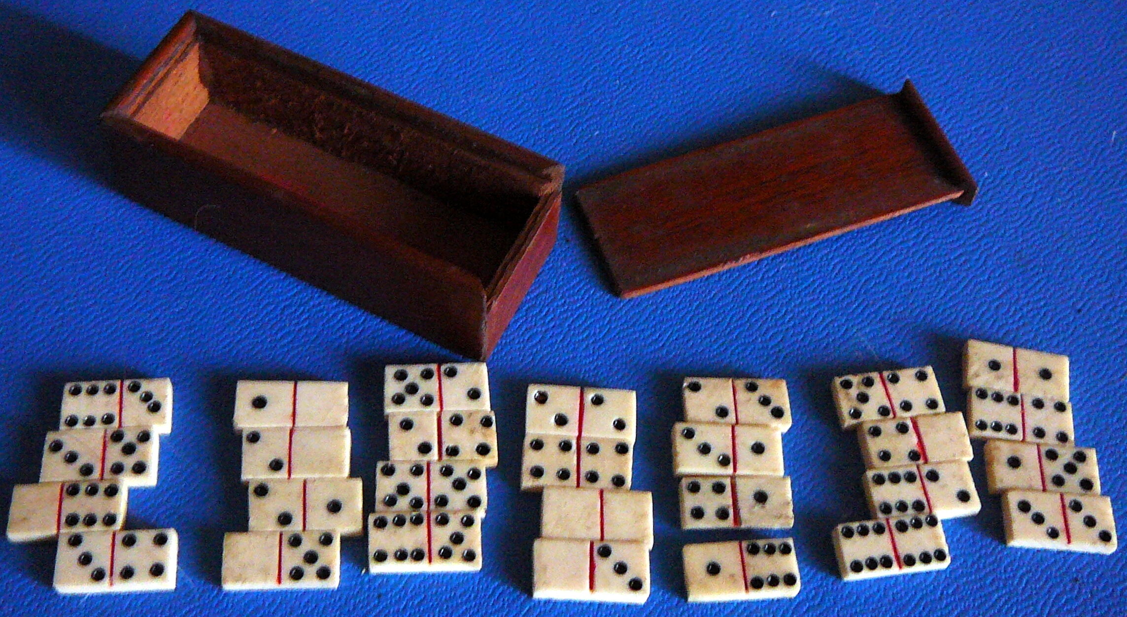 19th century miniature old dominoes game