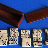 19th century miniature old dominoes game