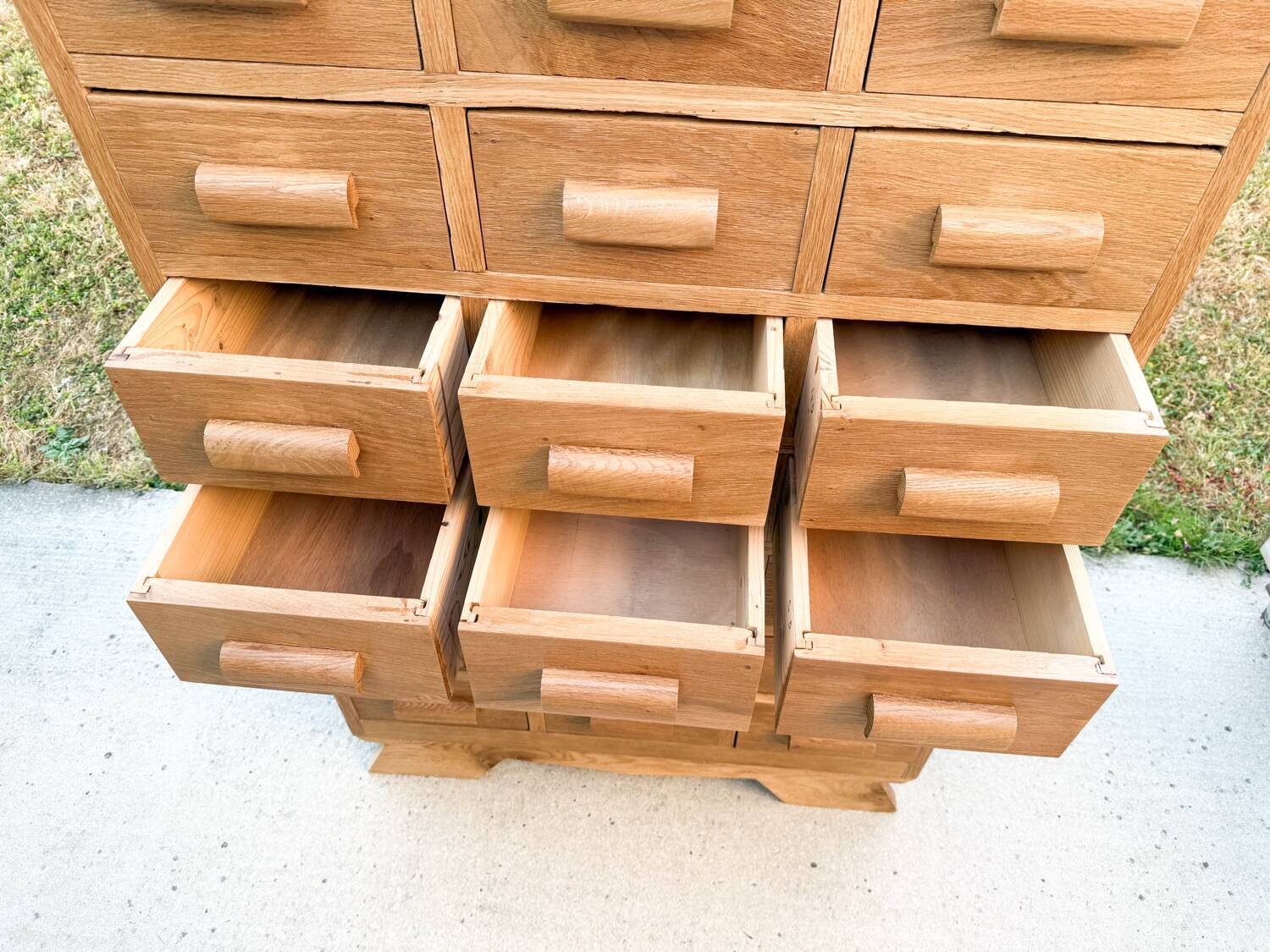 Oak craft cabinet, 24 drawers