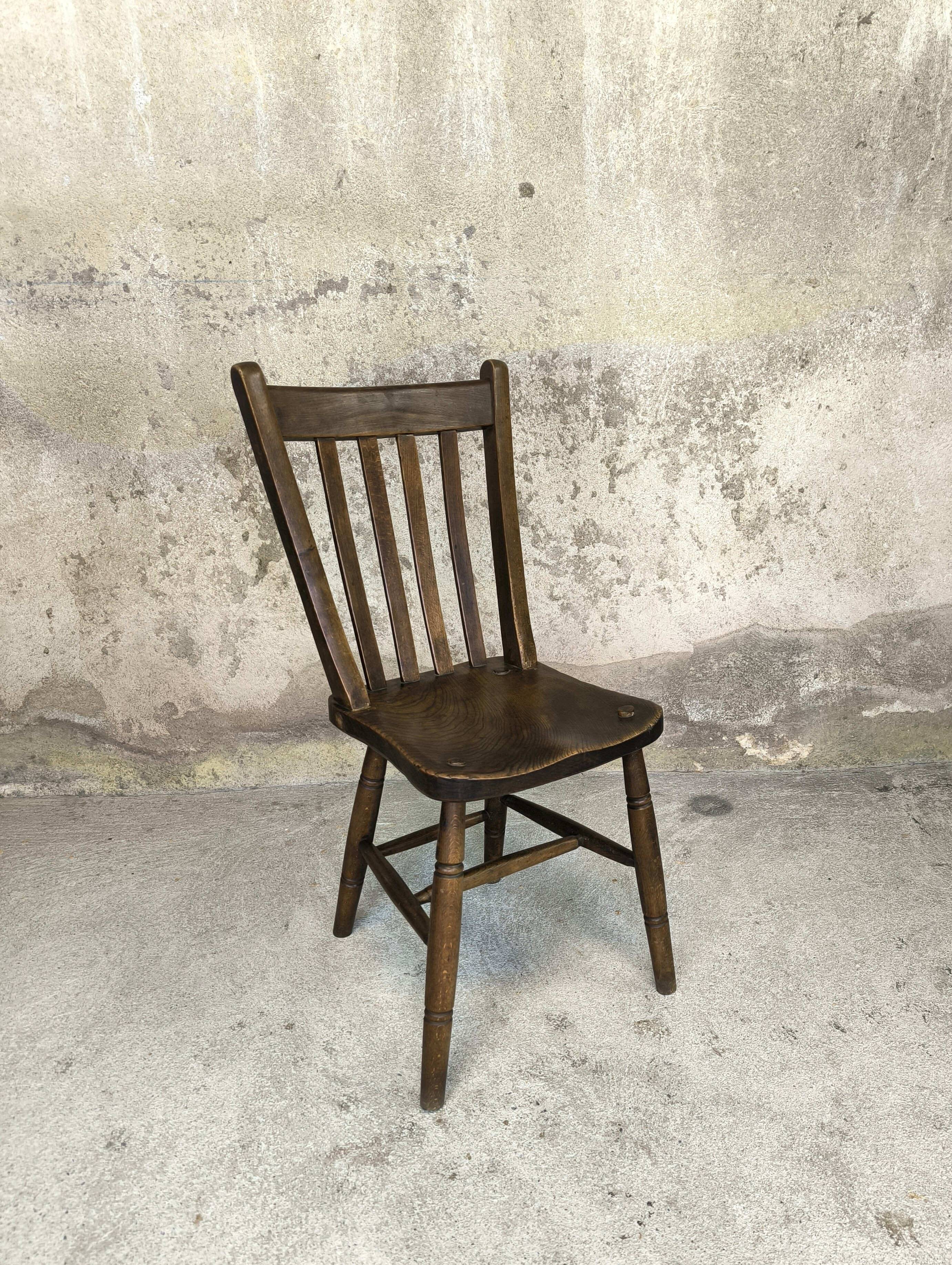 Vintage English wooden chair from 1917