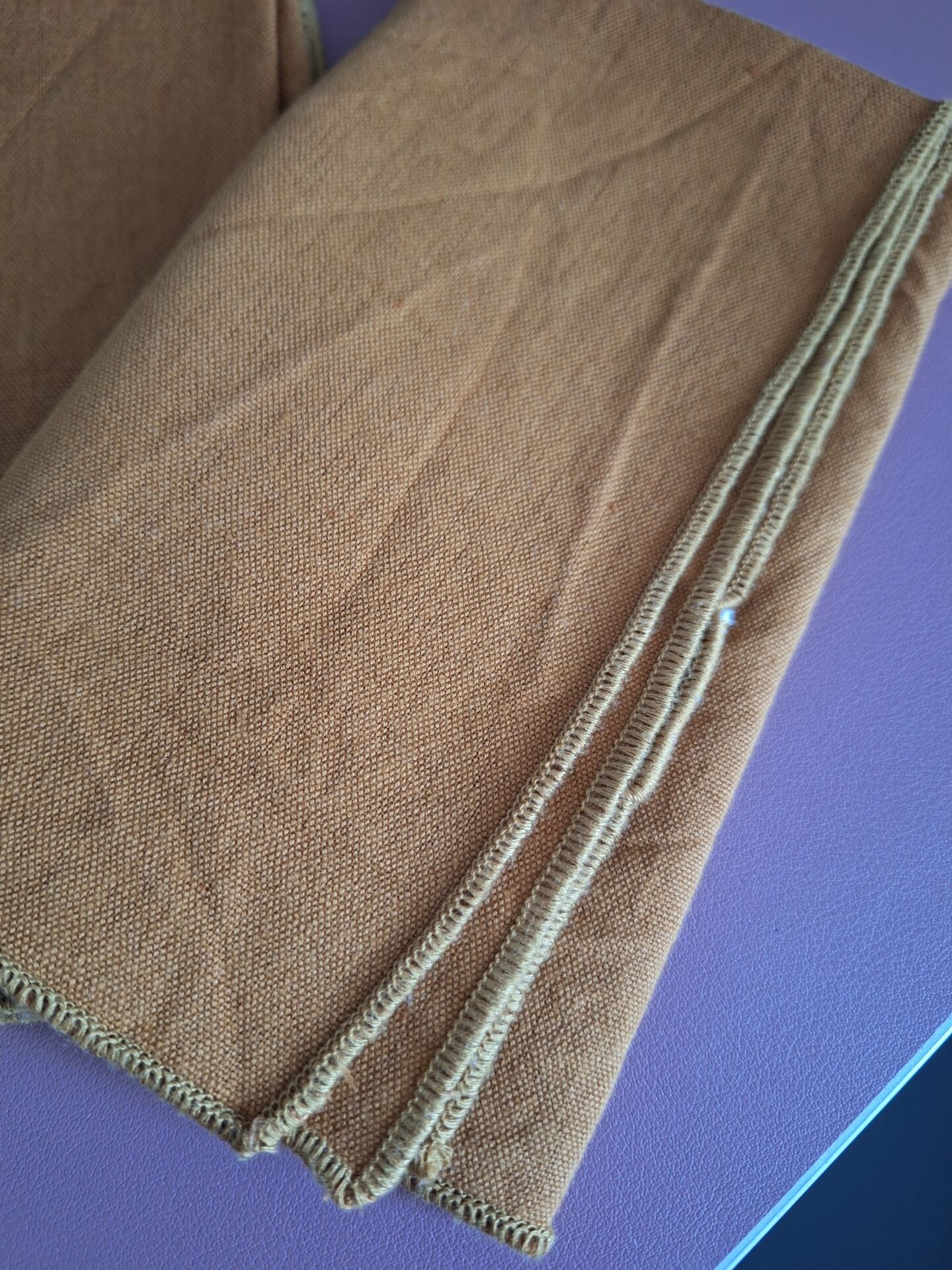 Lot de 2 serviettes de table en coton et lin Bouchara couleur camel ne
