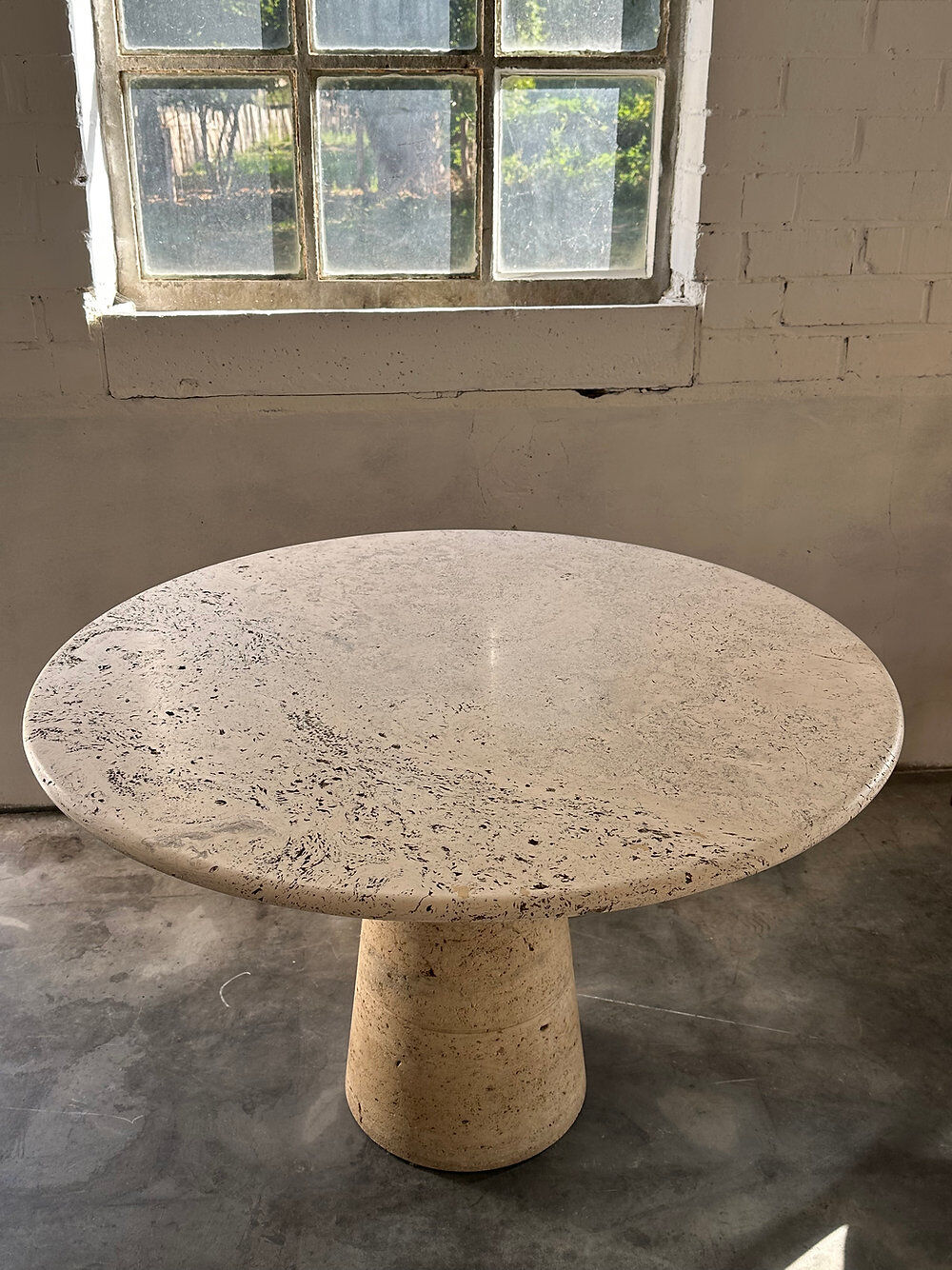 Dining table in travertine Up & Up, Italy, 1970s