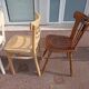 Set of 10 mismatched wooden bistro chairs - vintage