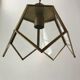 Brass pendant lamp and graphic gilded glass 60s-70s