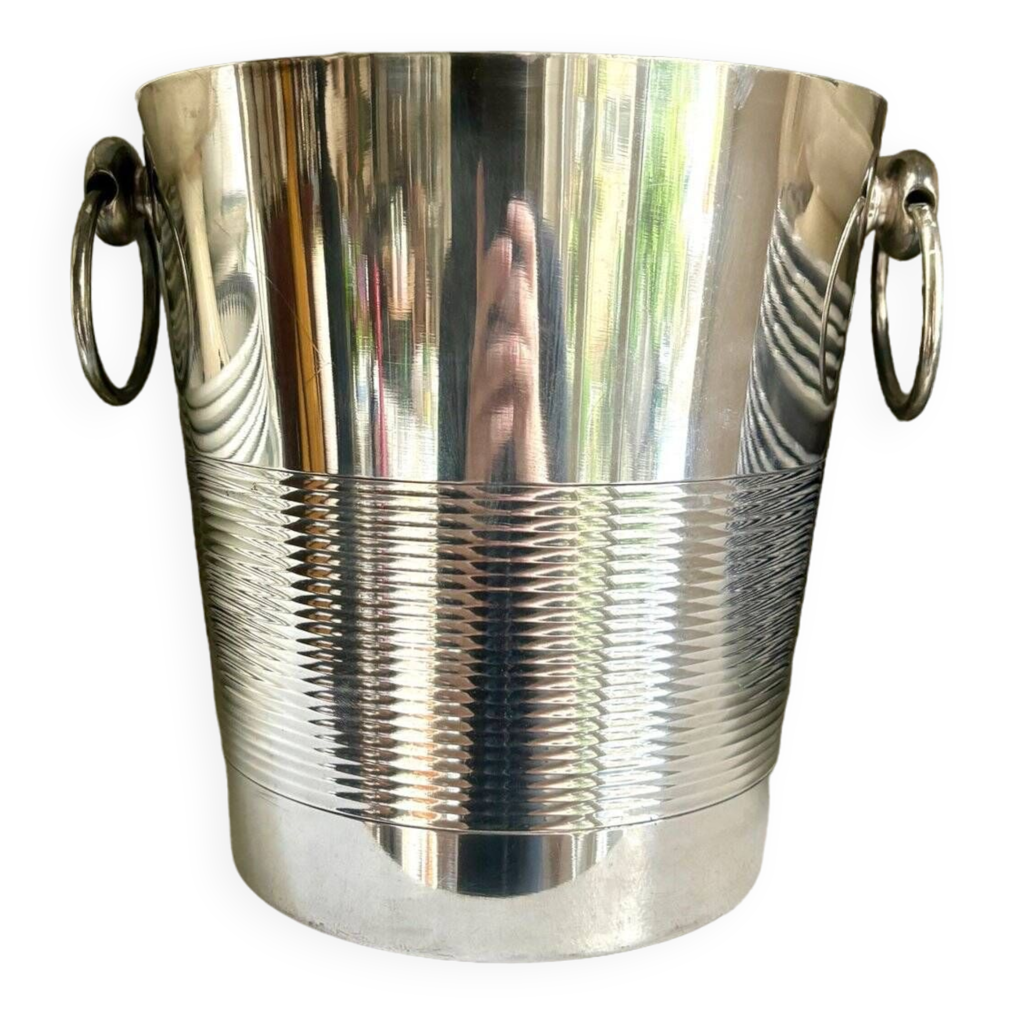 Silver metal champagne bucket
