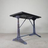 Art Deco Bistro table with cast iron frame and pine top, 1930s