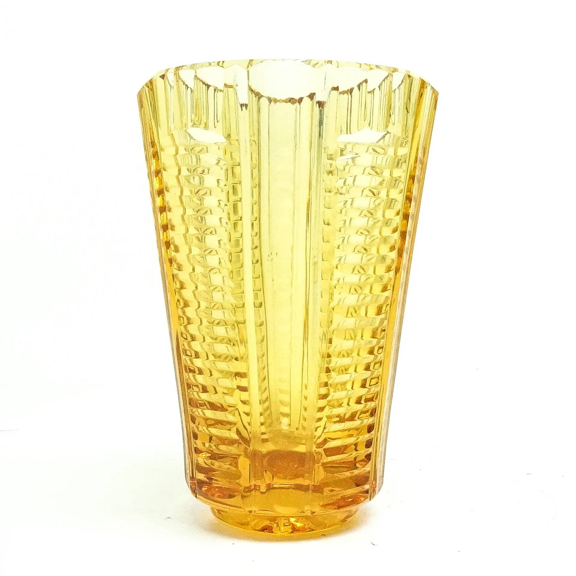 Art Deco vase, crystal, Bohemia, Czech Republic, 1930s