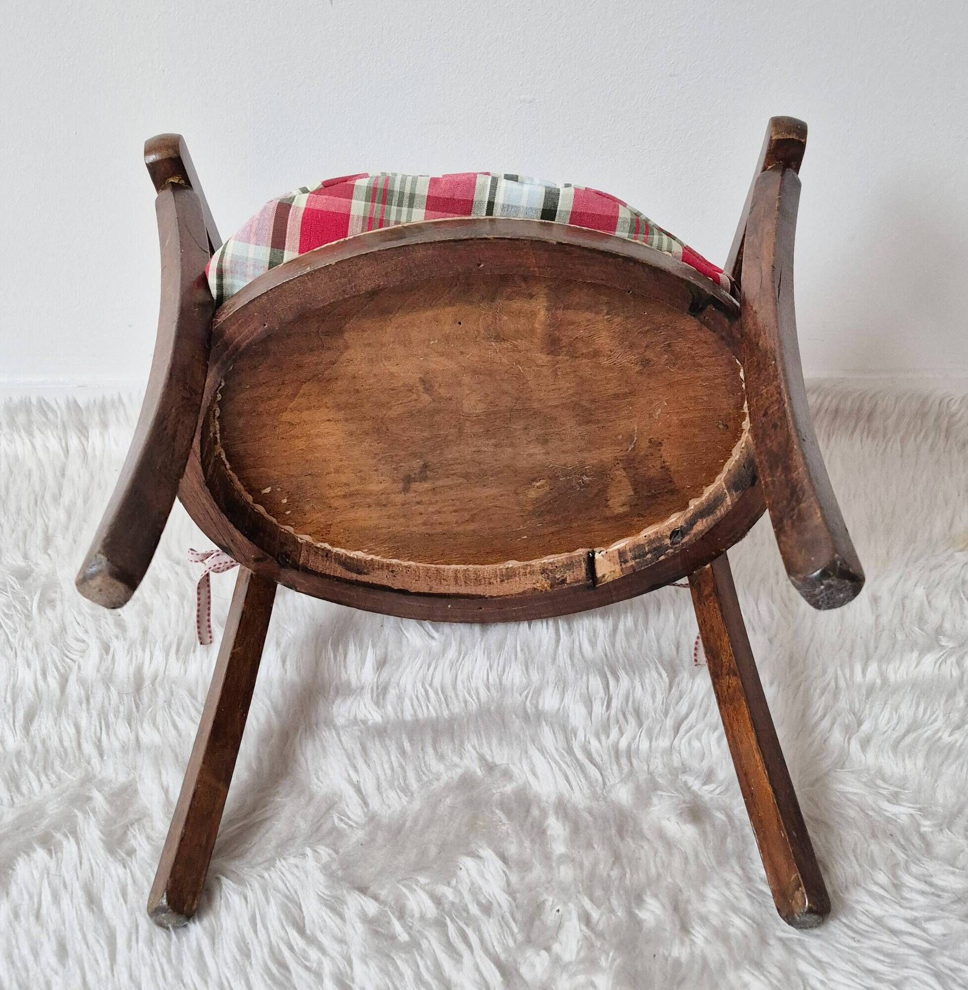 Vintage 1960s  turned wooden children's armchair
