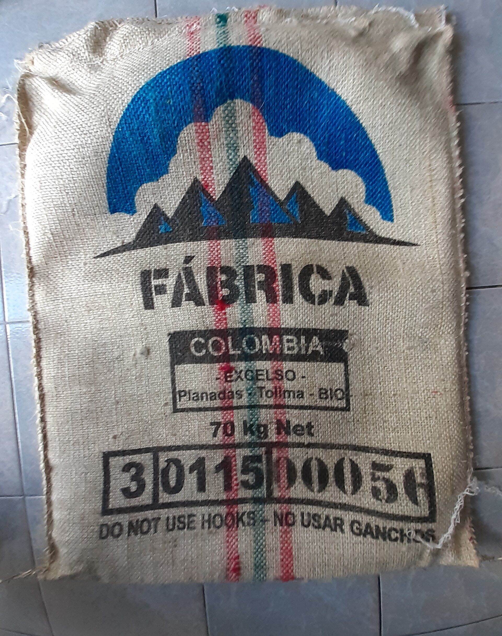Coffee burlap bag colombia fabrica