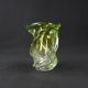 Val Saint Lambert crystal vase with a two-tone twisted shape, "Wave" model