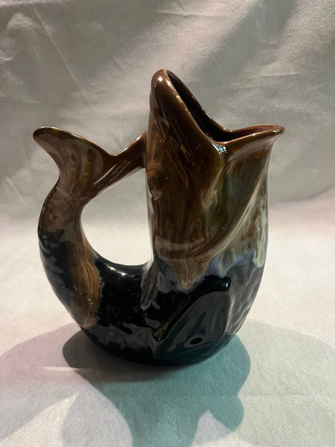 Fish pitcher signed Le Pouliguen