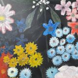 Bouquet de fleurs huile sur toile signé