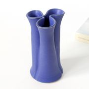 Vase soliflore en céramique bleue, Aage Würtz Danemark, années 60