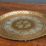 Oriental tray in copper or brass engraved XXth