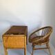 Bureau enfant en rotin avec son fauteuil
