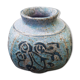 Old vase ball ceramic blue vintage floral décor