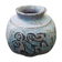 Old vase ball ceramic blue vintage floral décor