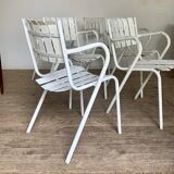 Vintage bistro chairs terrace in galvanized steel - set of 6