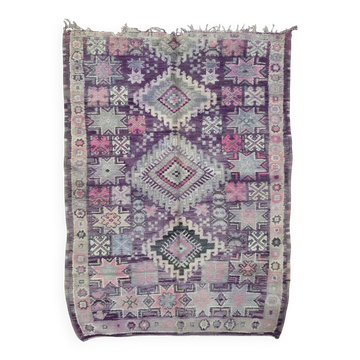 Vintage Lavender Carpet from Morocco - 257 x 180 cm
