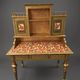 Antique Norwegian secretary desk | Restored gold & green fruit decoupage