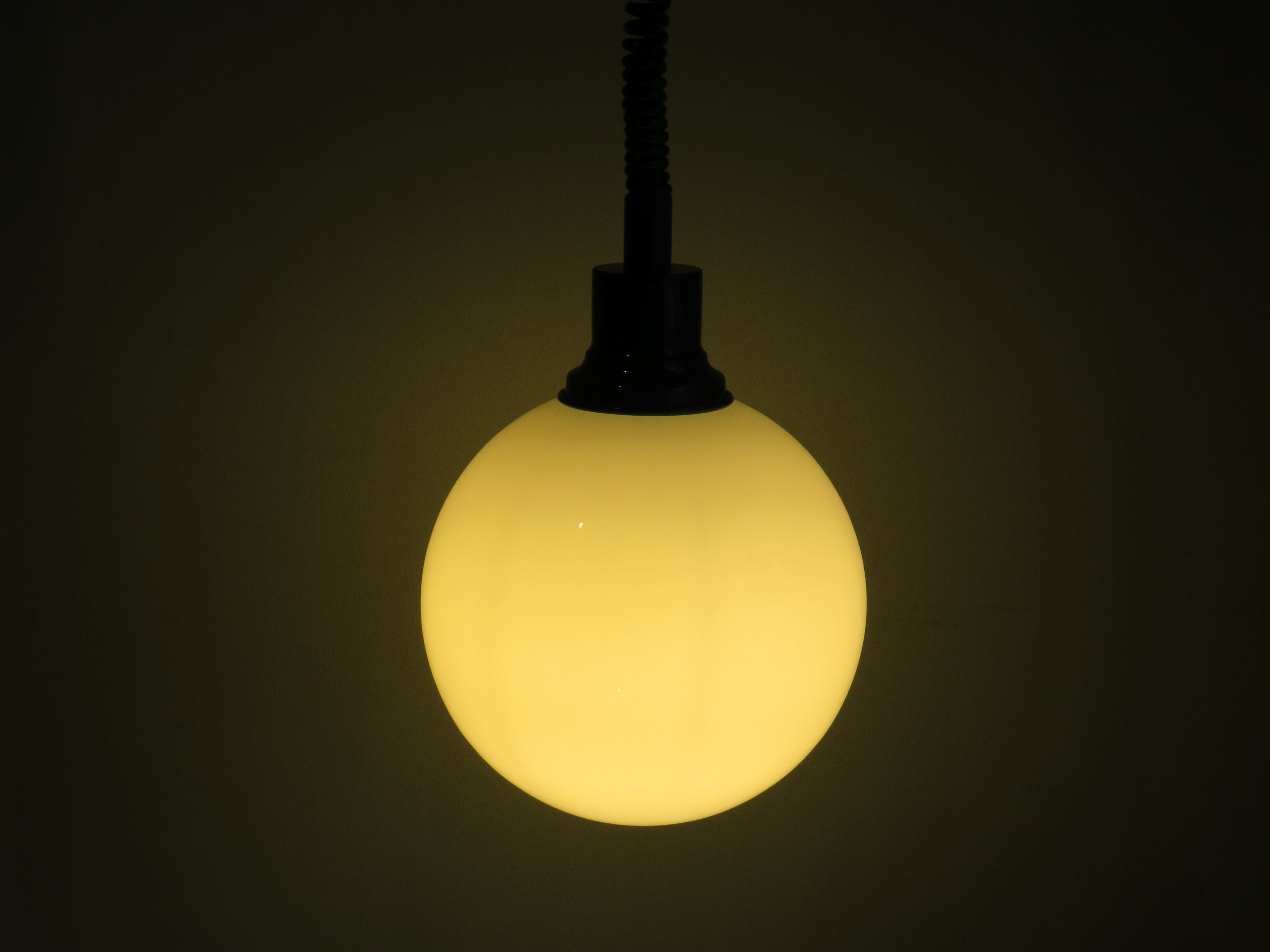 Opaline glass pendant lamp, Germany 1970s