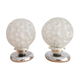 Pair of German 50s Modernisr glass table lamps by Groewe