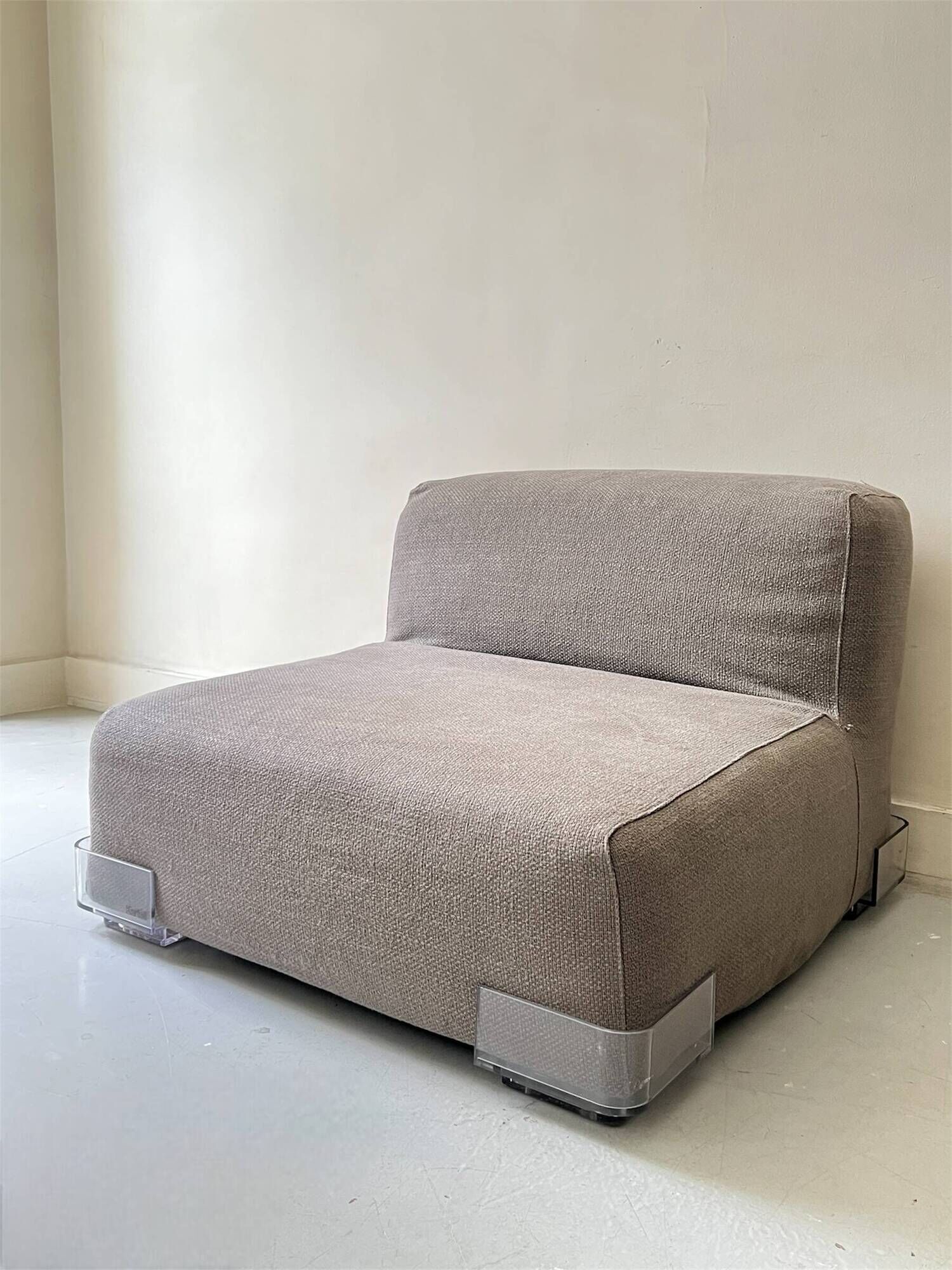 Plastics gray fabric armchair by Piero Lissoni for Kartell, 1970