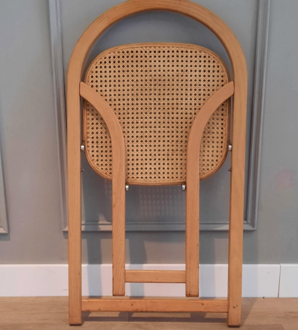 Suite of 4 Arca folding chairs by Gigi Sabadin for Crassevig 1970s