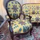 Salon Louis-Philippe – Sofa and pair of armchairs – Rosewood – Fabric f