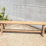 Solid oak farm bench