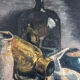 Still life signed Tarayre dated 1953, beautiful carved wood frame 78x90 cm SB